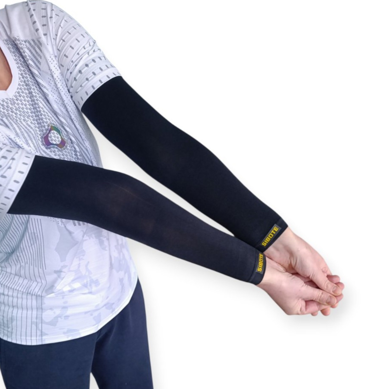 Волейбольний рукав SIBOTE безшовний універсальний чорний QZ-P2 black