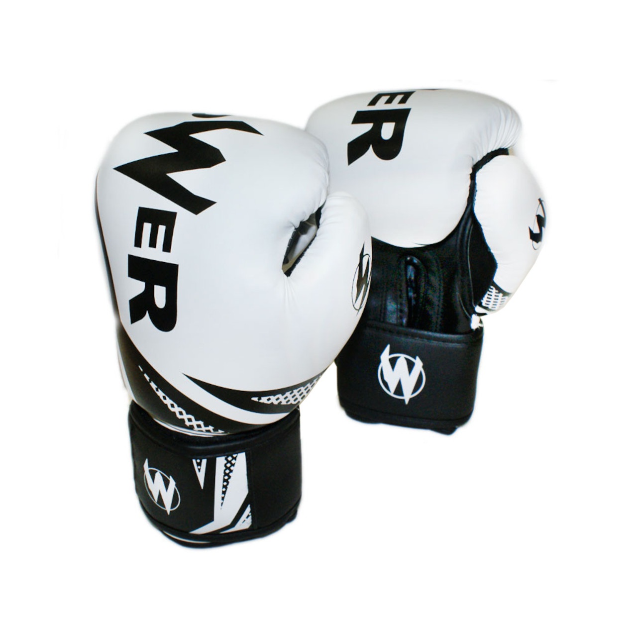 Рукавички боксерські POWER білі з чорними елементами 6 унцій POW-W-Б6