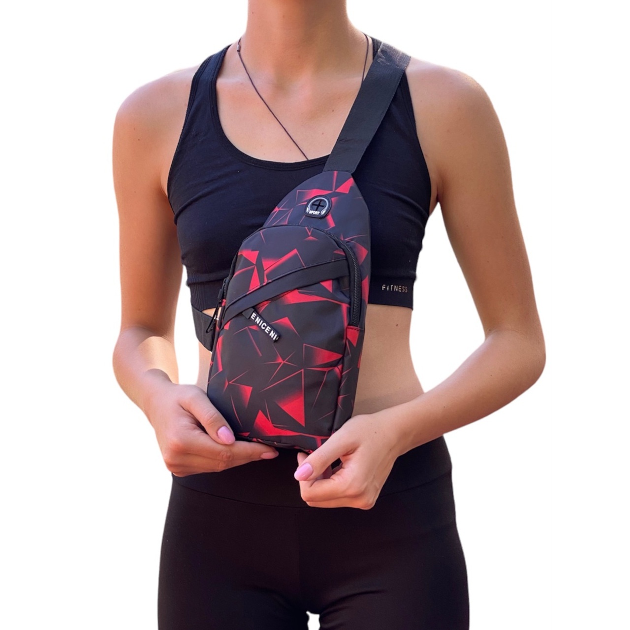 Сумка-слінг ХВВ-6-Ч+К чорно-червона