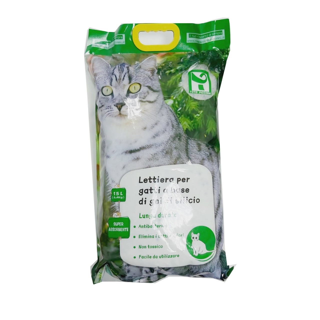 Наповнювач для котячого туалету, сілікагель 15 л, 6,4 кг