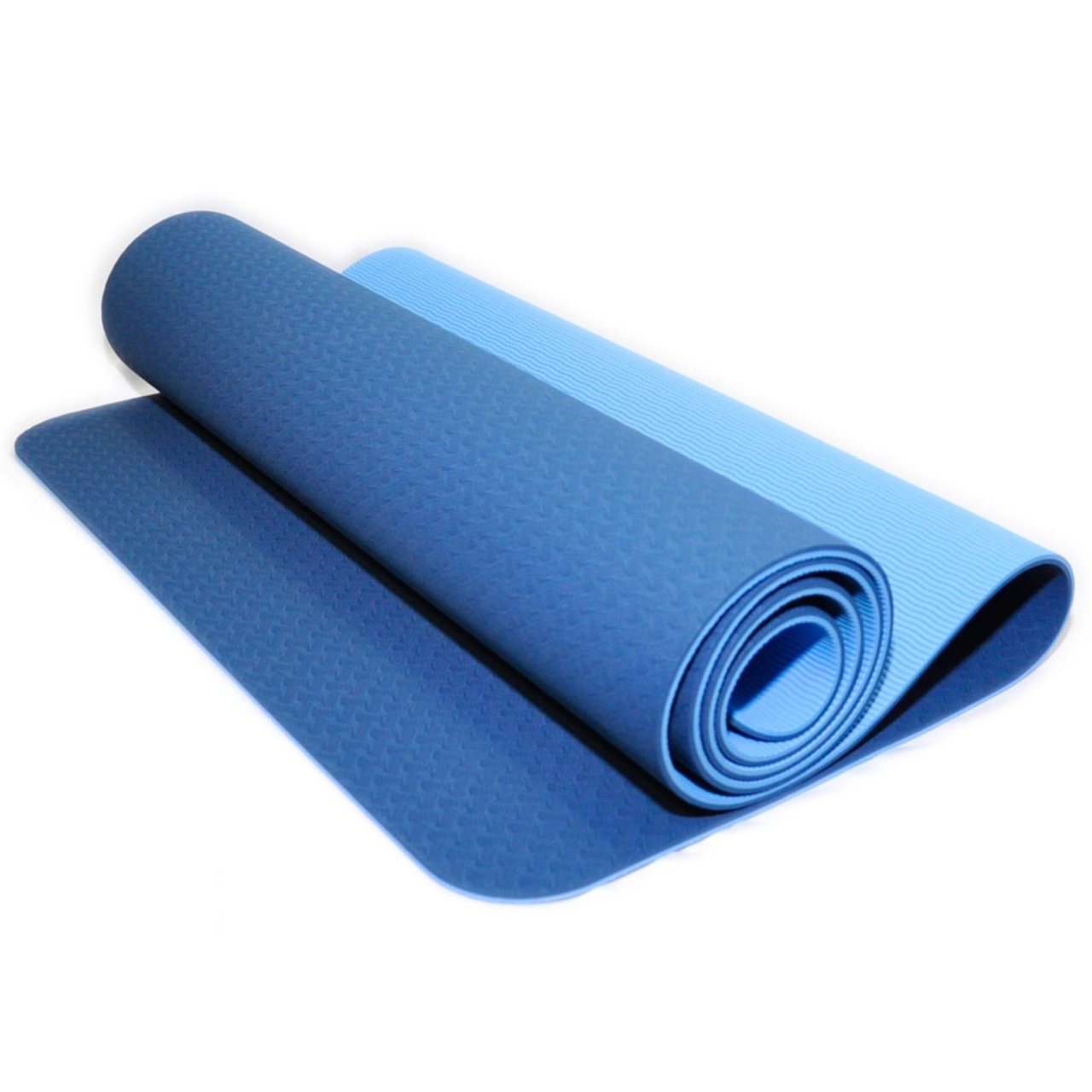 Килимок для фітнесу та йоги синьо-блакитний