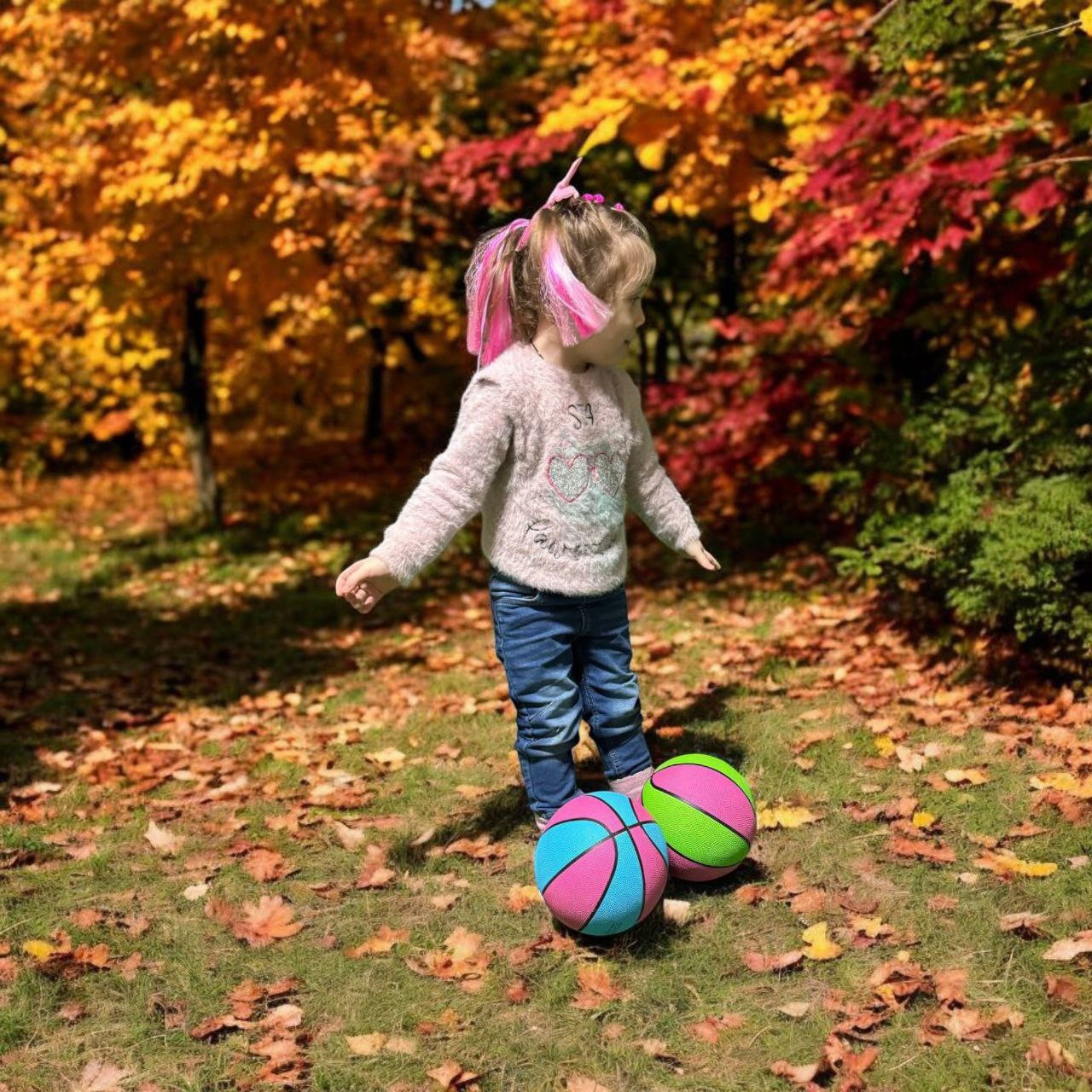 М'яч баскетбольний XIDSEN  розмір 3 рожево-зелений Rr+Gr