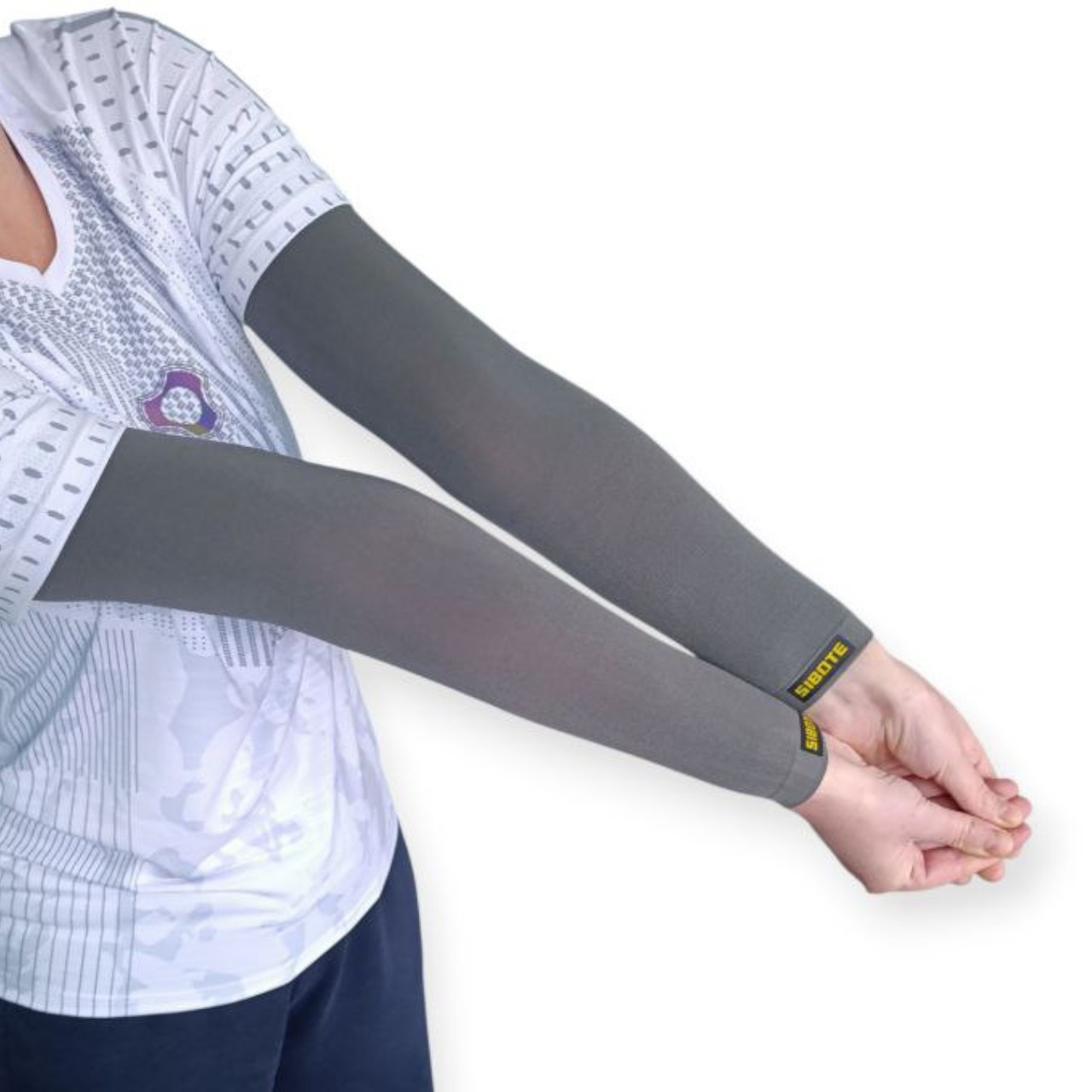 Волейбольний рукав SIBOTE безшовний універсальний сірий QZ-P2 grey