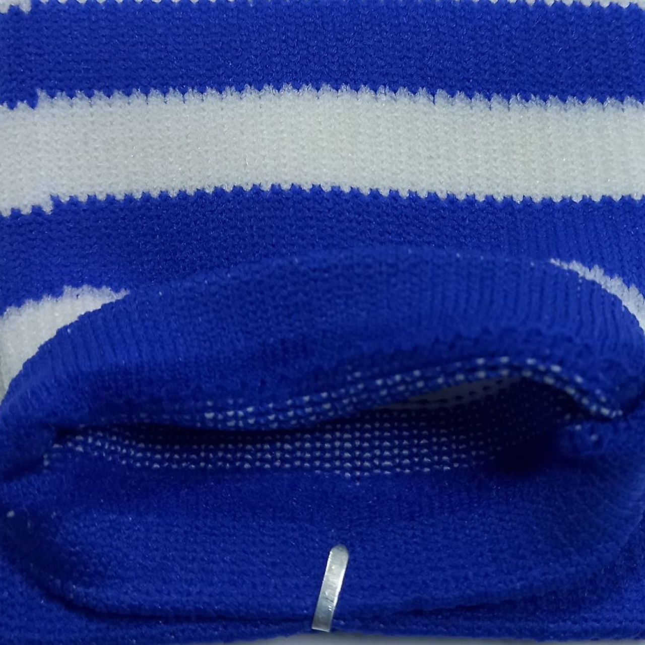 Гетри футбольні для дорослих сині зі смужками В-150