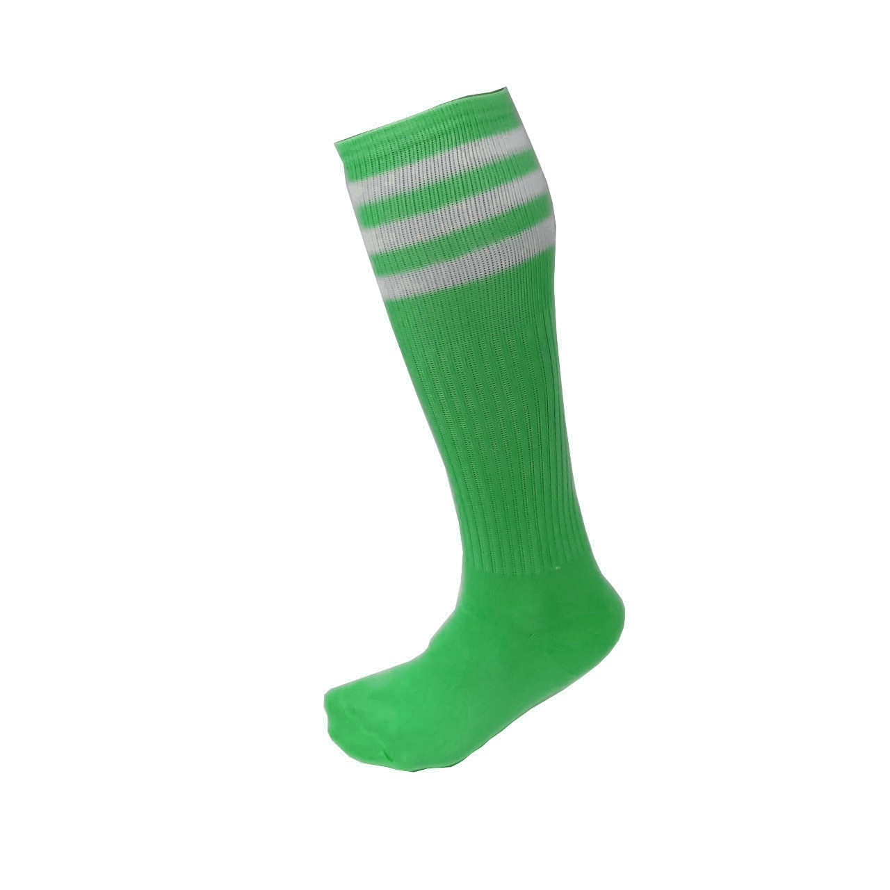 Гетри футбольні для дітей зелені зі смужками В-150