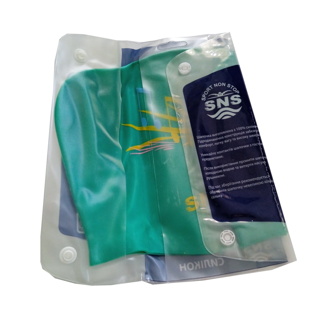 Шапочка для плавання для довгого волосся SNS KW-1З green music