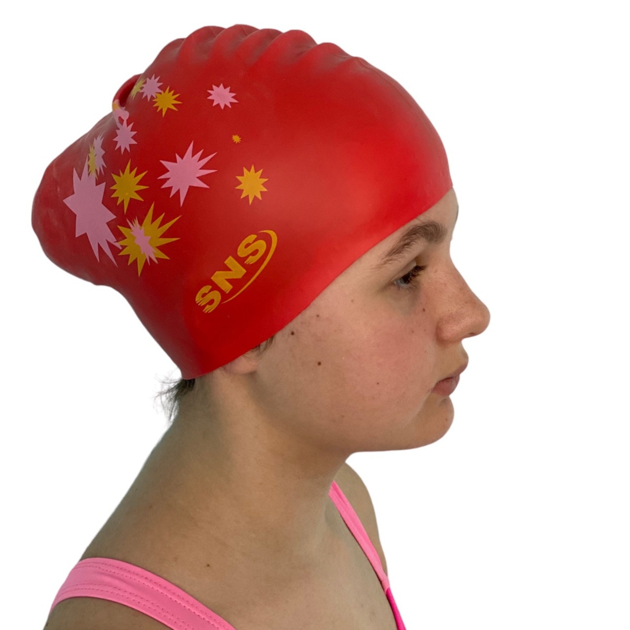 Шапочка для плавання для довгого волосся SNS KW-2К red galaxy
