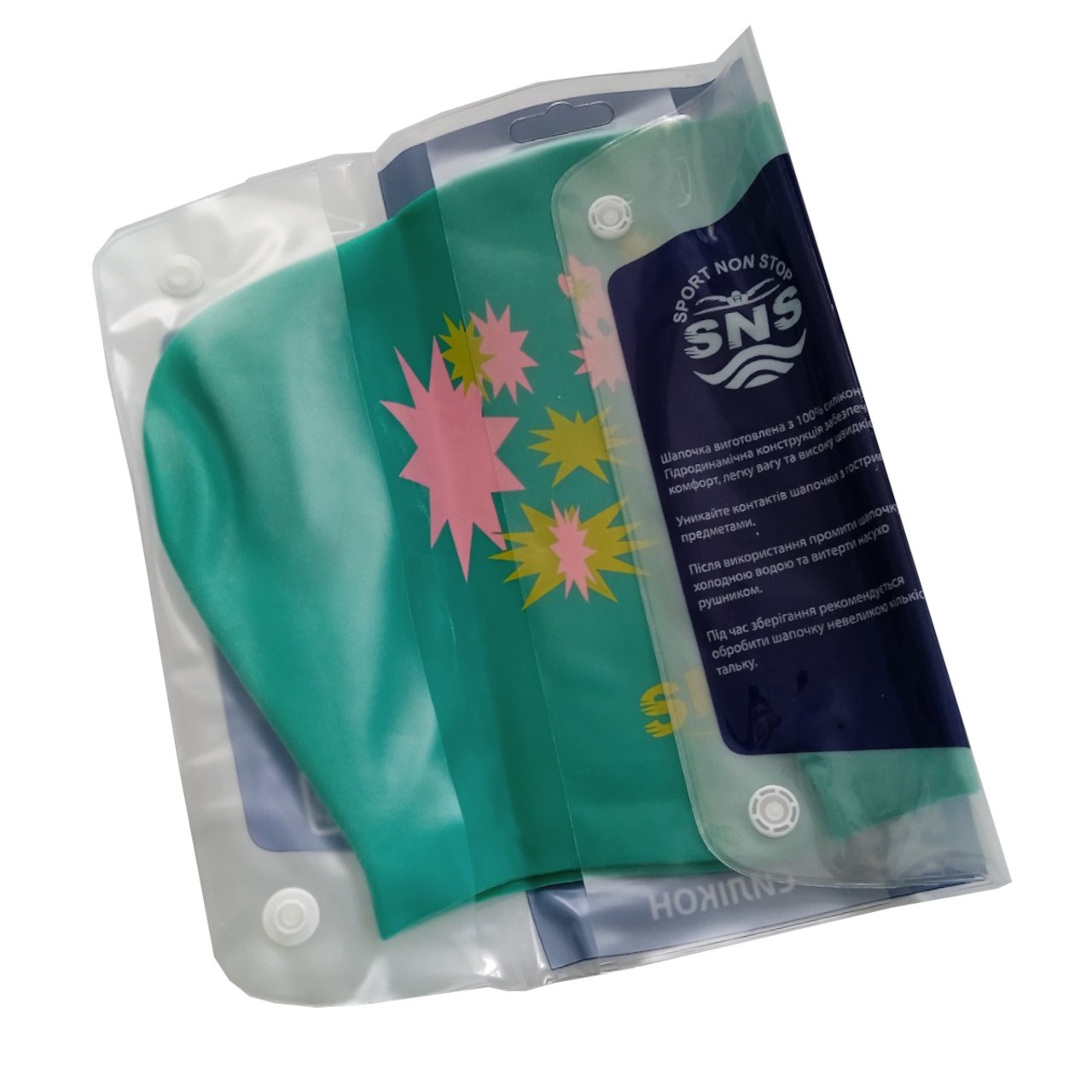 Шапочка для плавання для довгого волосся SNS KW-2З green galaxy