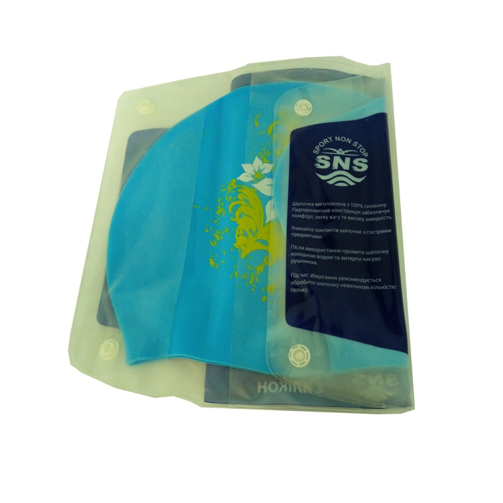 Шапочка для плавання для довгого волосся SNS KW-3Г blue flowers