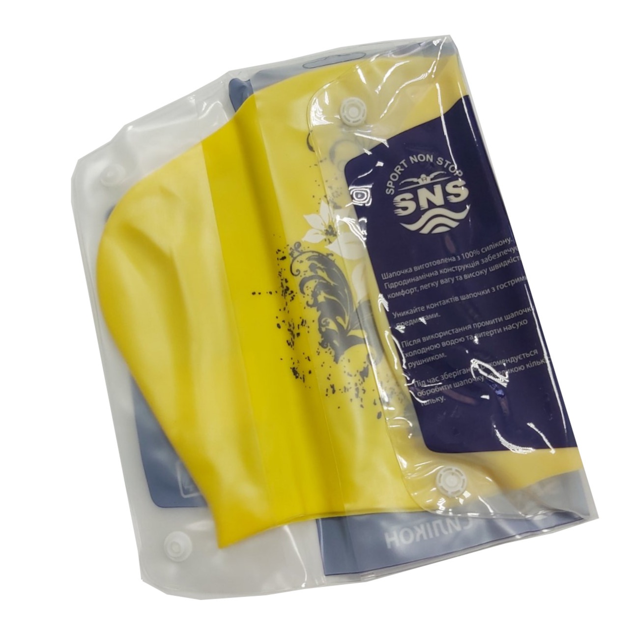 Шапочка для плавання для довгого волосся SNS KW-3Ж yellow flowers