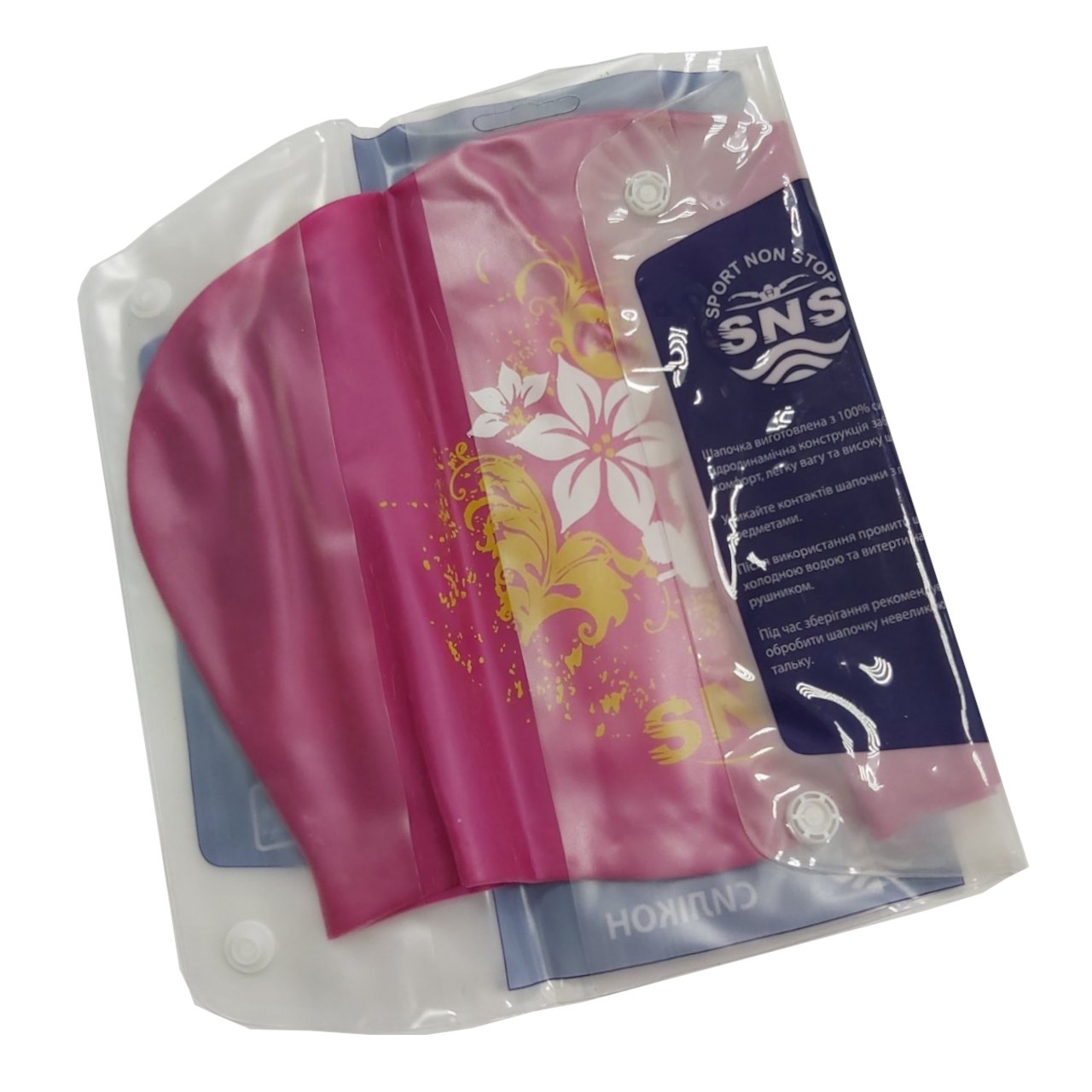 Шапочка для плавання для довгого волосся SNS KW-3МА crimson flowers