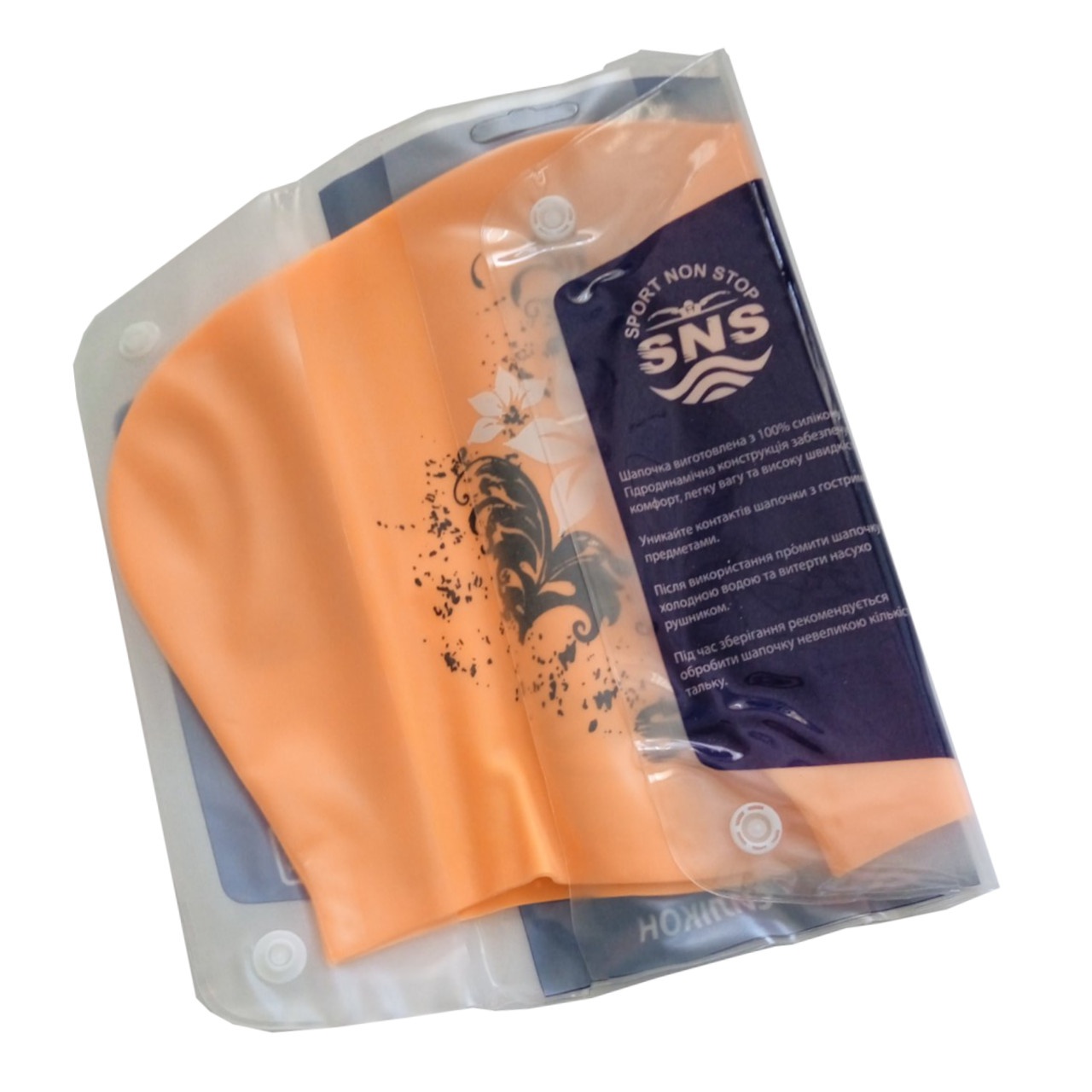 Шапочка для плавання для довгого волосся SNS KW-3ОРН orange flowers