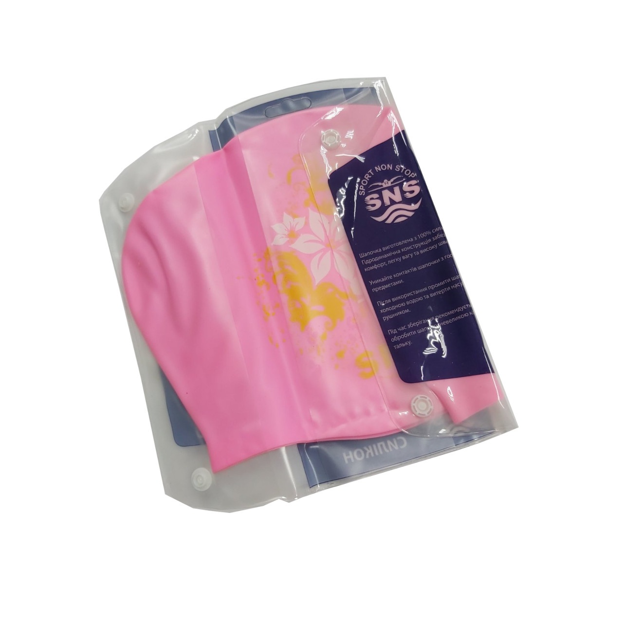 Шапочка для плавання для довгого волосся SNS KW-3Р pink flowers