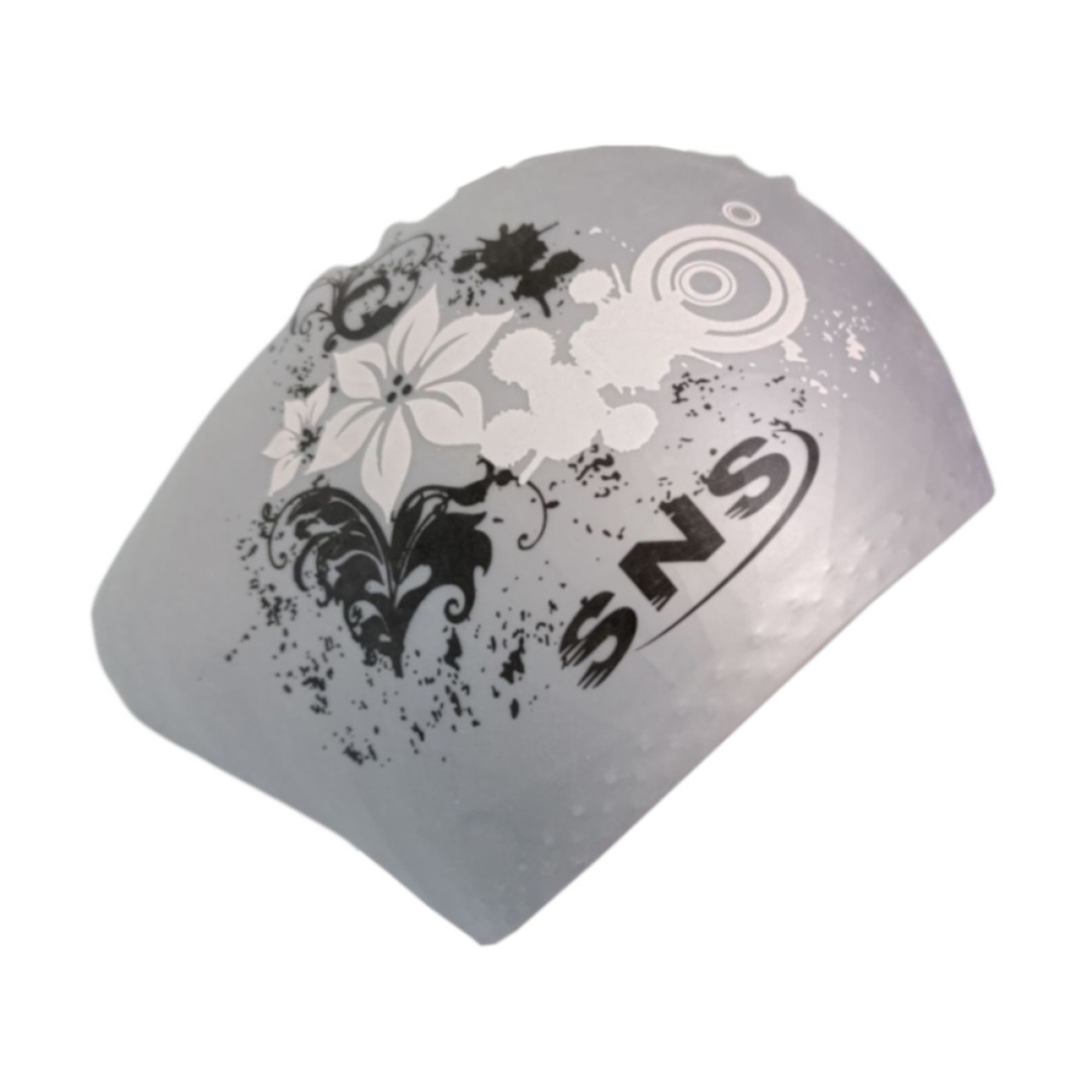 Шапочка для плавання для довгого волосся SNS KW-3СЕ silver flowers