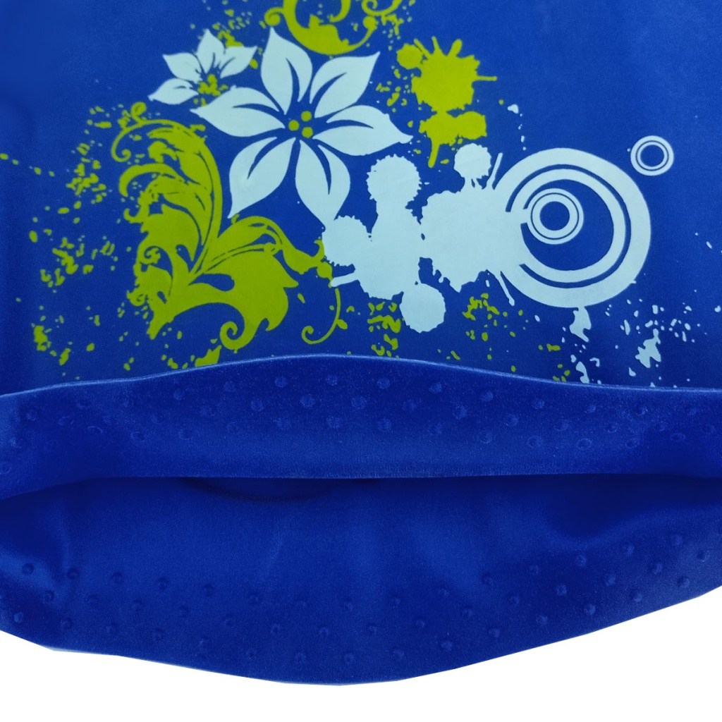 Шапочка для плавання для довгого волосся SNS KW-3С dark blue flowers