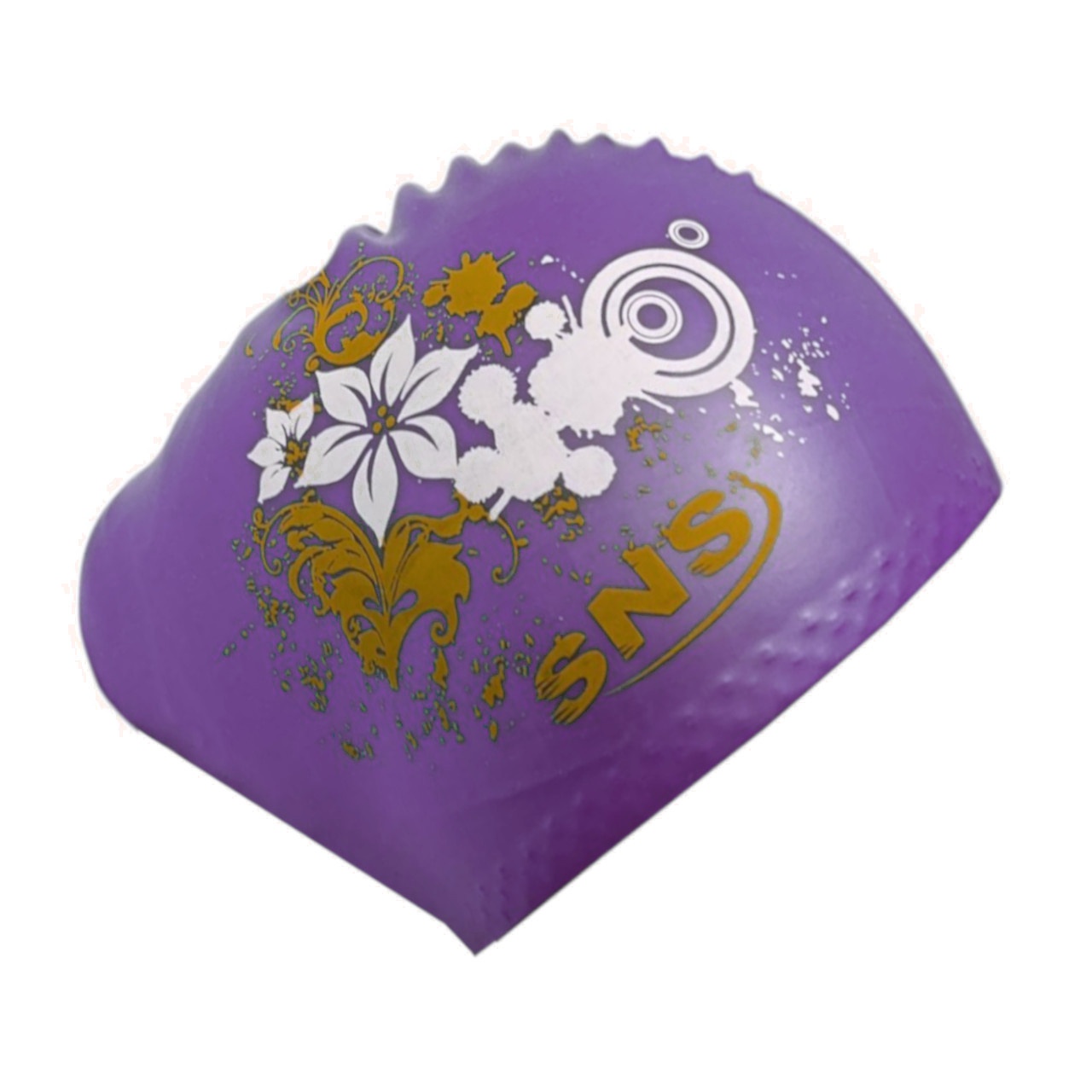 Шапочка для плавання для довгого волосся SNS KW-3Ф purple flowers