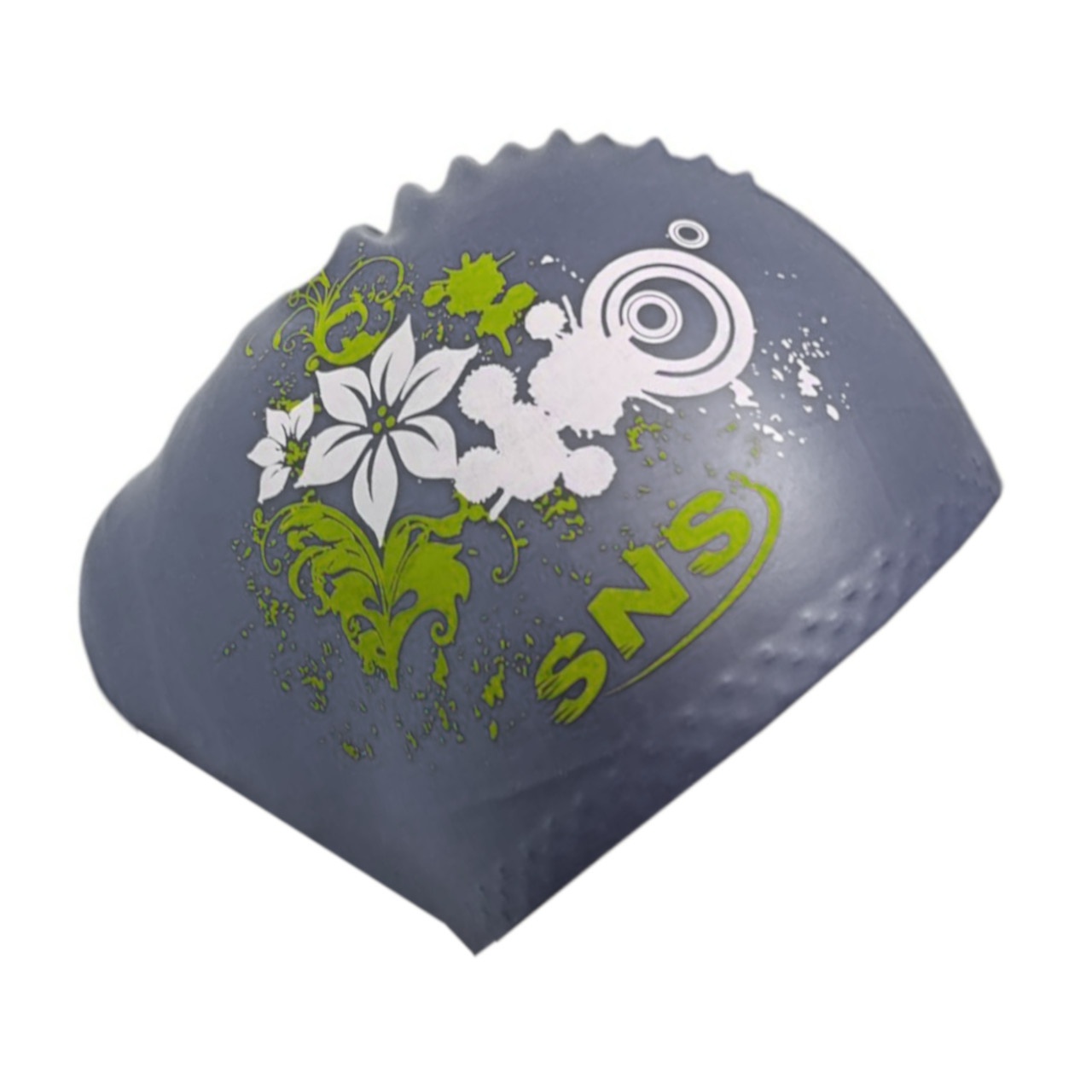 Шапочка для плавання для довгого волосся SNS KW-3Ч black flowers