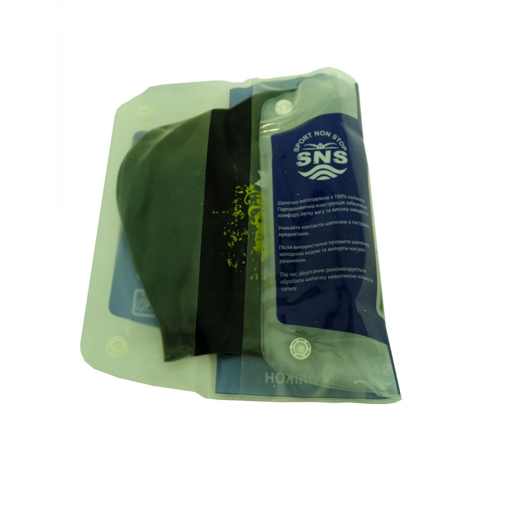 Шапочка для плавання для довгого волосся SNS KW-3Ч black flowers