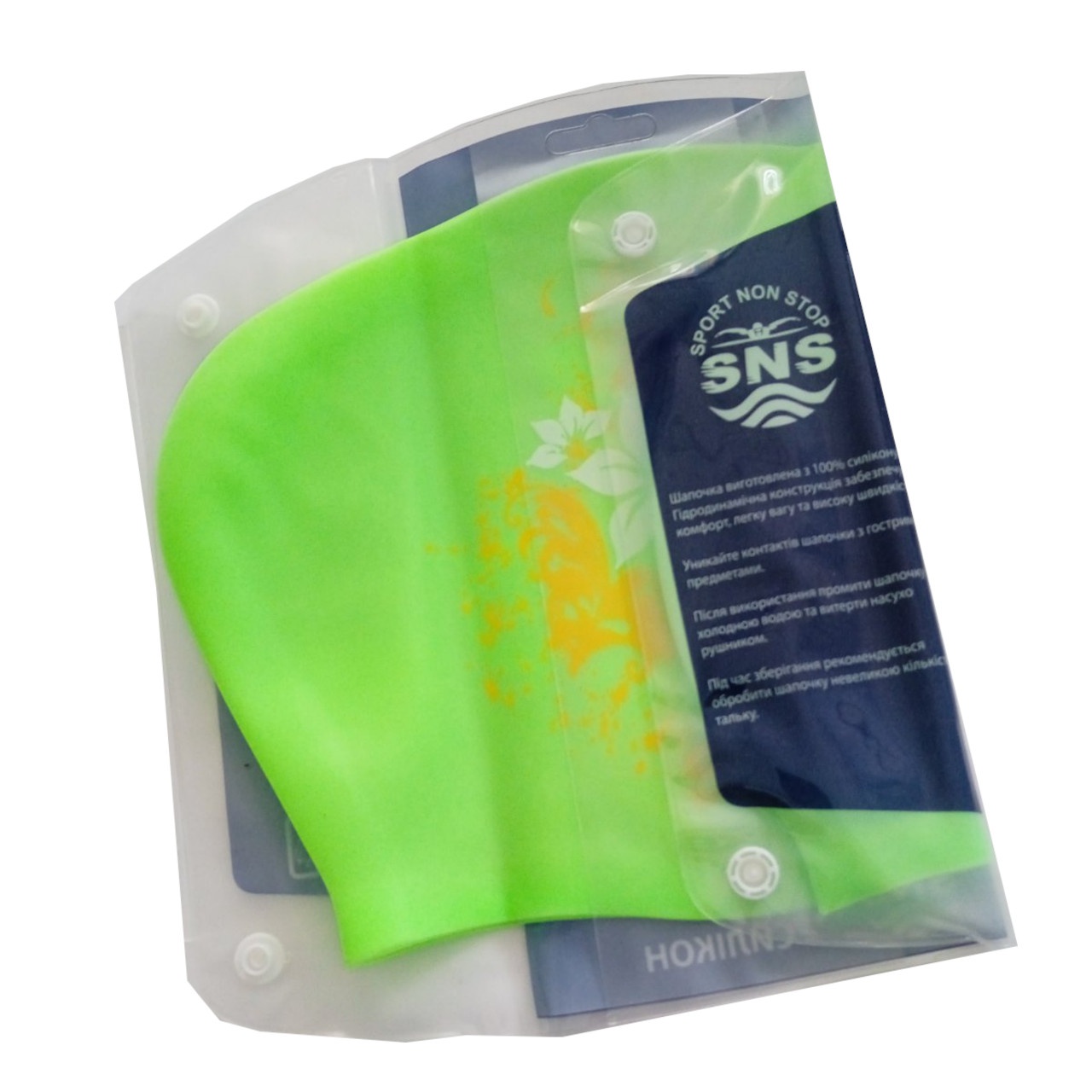 Шапочка для плавання для довгого волосся SNS KW-3СА light green flowers