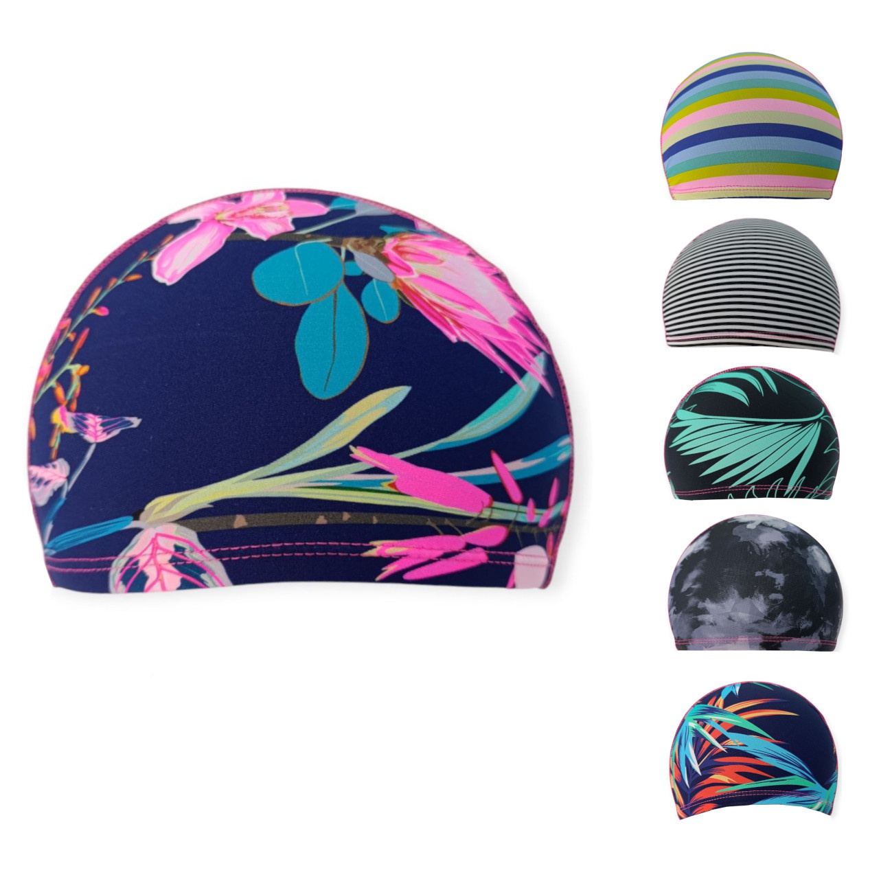Шапочка для плавання тканинна ПРИНТОВАНА PU-H002