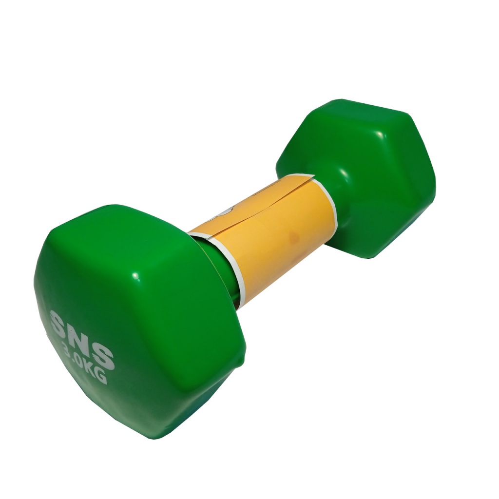 Гантель вінілова SNS 3 кг зелена