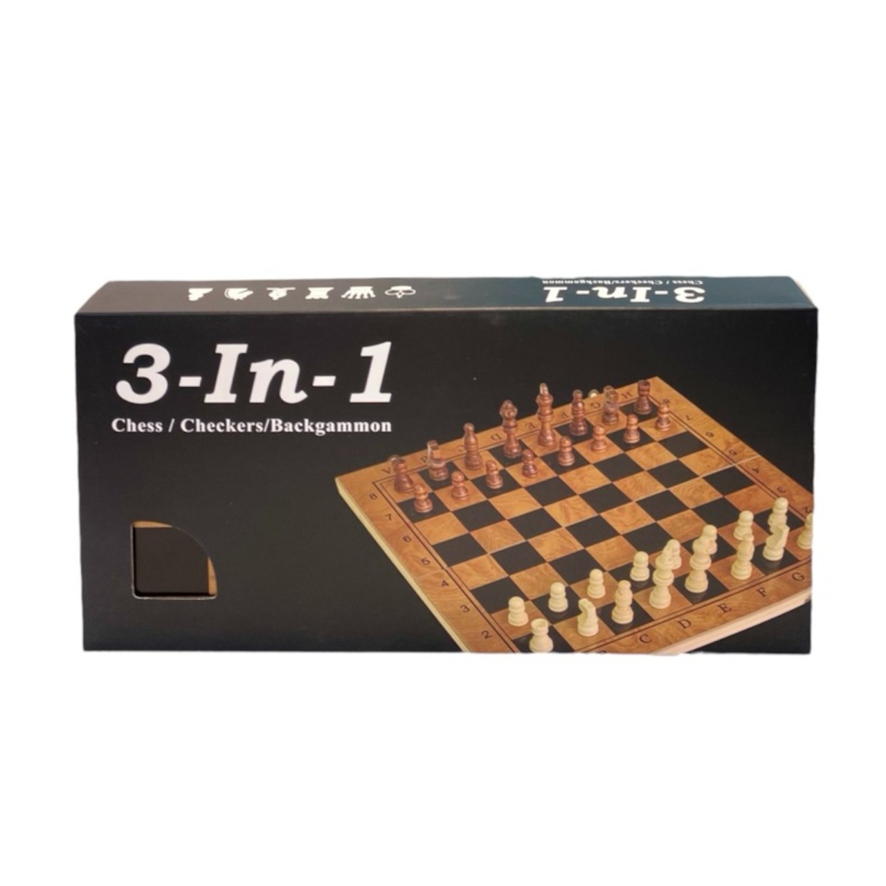 Настільна дерев'яна гра 3 в 1 G34 дошка 34х34 см