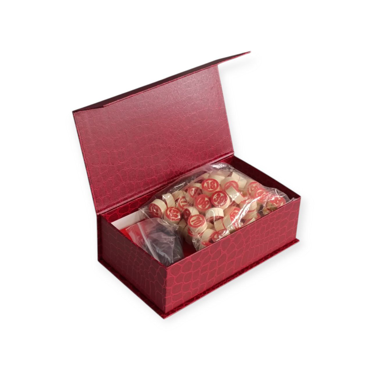 Настільна гра ЛОТО у червоній коробочці 19х11 см LD-2027-Red