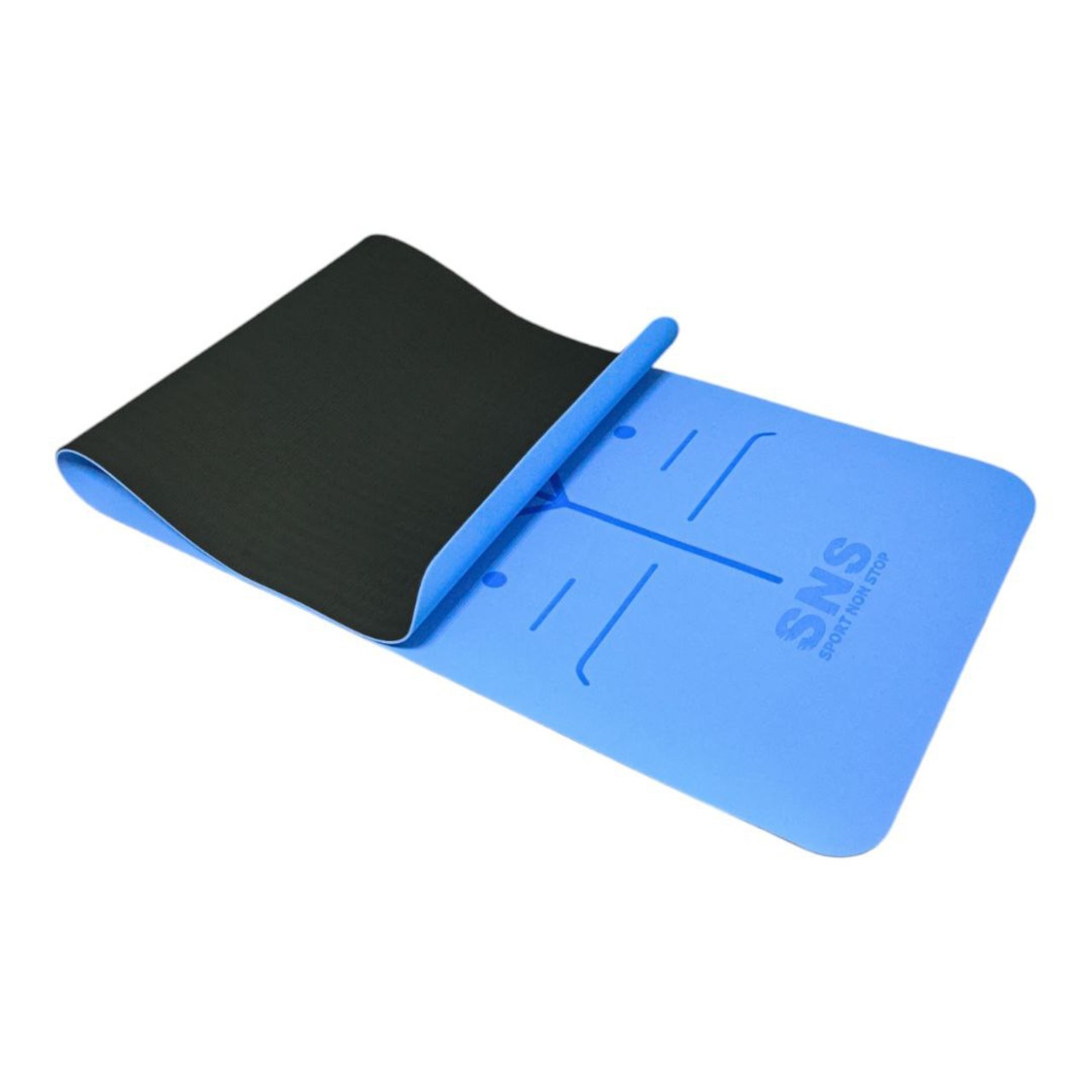 Килимок SNS МЕТЕЛИК для йоги з розміткою блакитний KOT6-1-А+BL