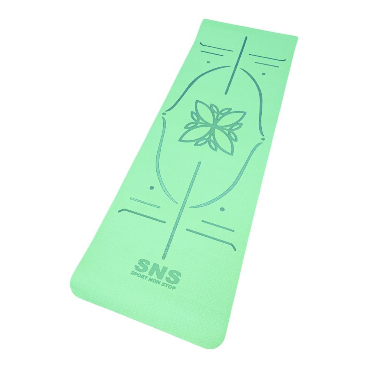 Килимок SNS для йоги з розміткою зелений KOT6-2-G+BL