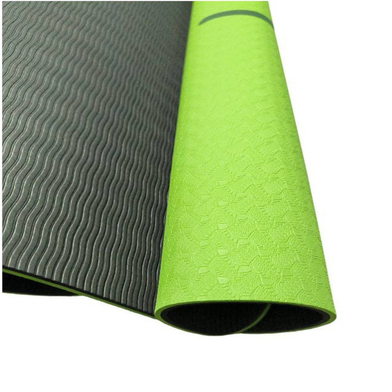 Килимок SNS для йоги з розміткою зелений KOT6-2-G+BL