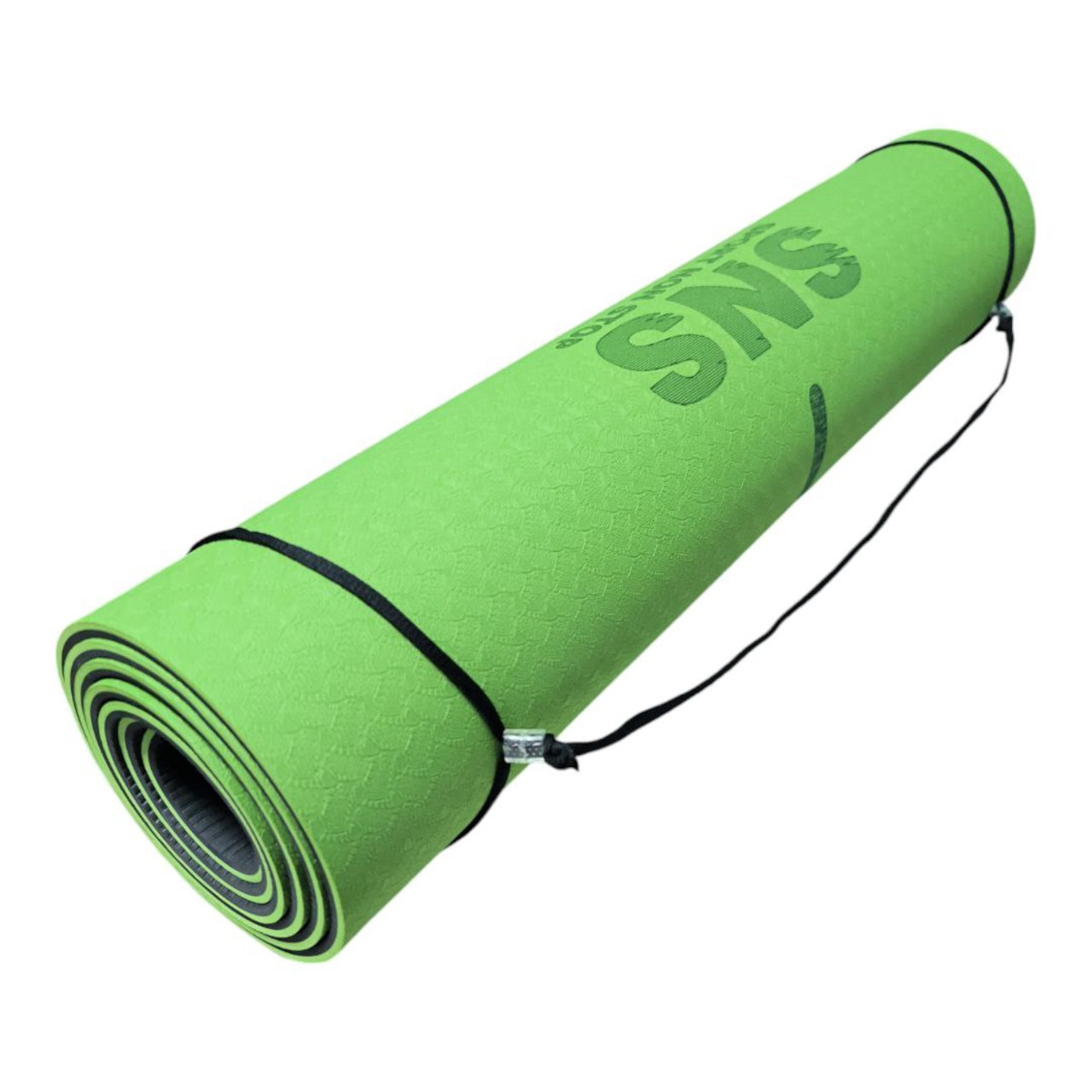 Килимок SNS для йоги з розміткою зелений KOT6-2-G+BL