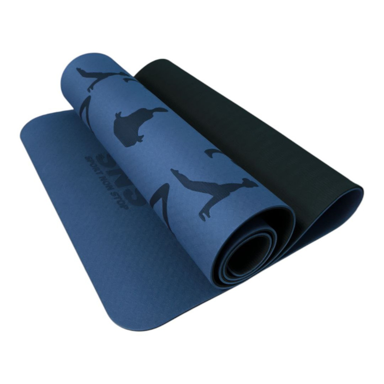 Килимок SNS АСАНА для йоги з розміткою синій KOT6-3-В+BL