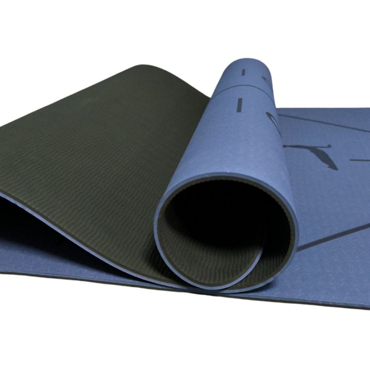 Килимок SNS АСАНА для йоги з розміткою синій KOT6-3-В+BL