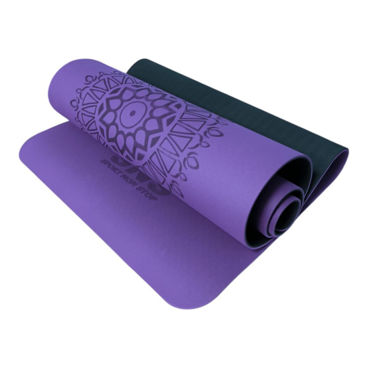 Килимок SNS СОНЦЕ для йоги з розміткою фіолетовий KOT6-4-Р+BL