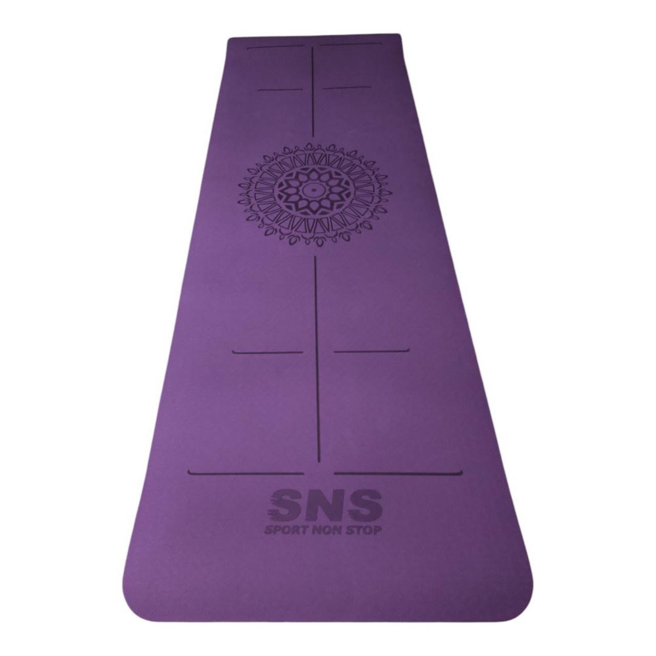 Килимок SNS СОНЦЕ для йоги з розміткою фіолетовий KOT6-4-Р+BL