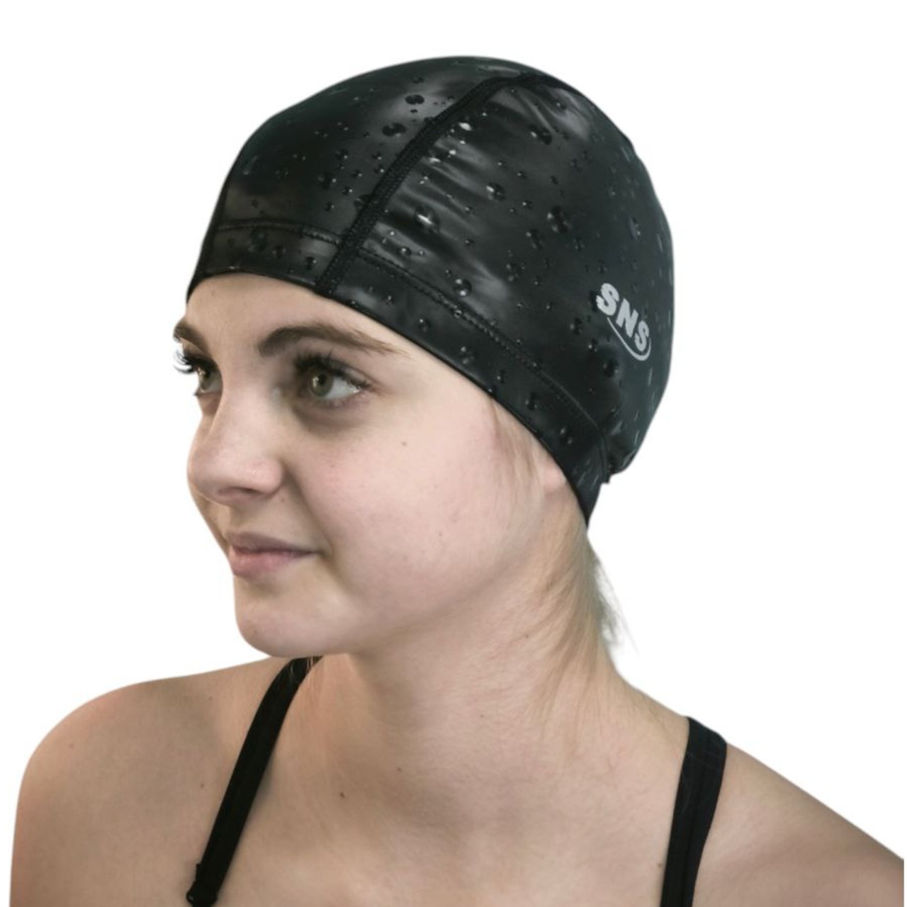 Шапочка для плавання SNS DROPS чорна PU-H5-black