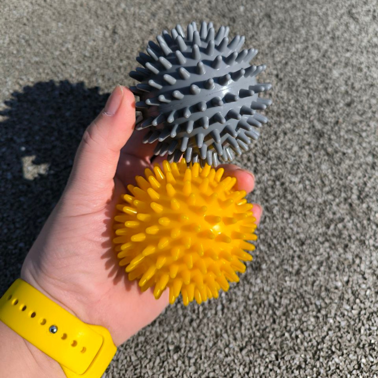 М'яч масажний d 8 см напівжорсткий ненадувний сірий A-J8