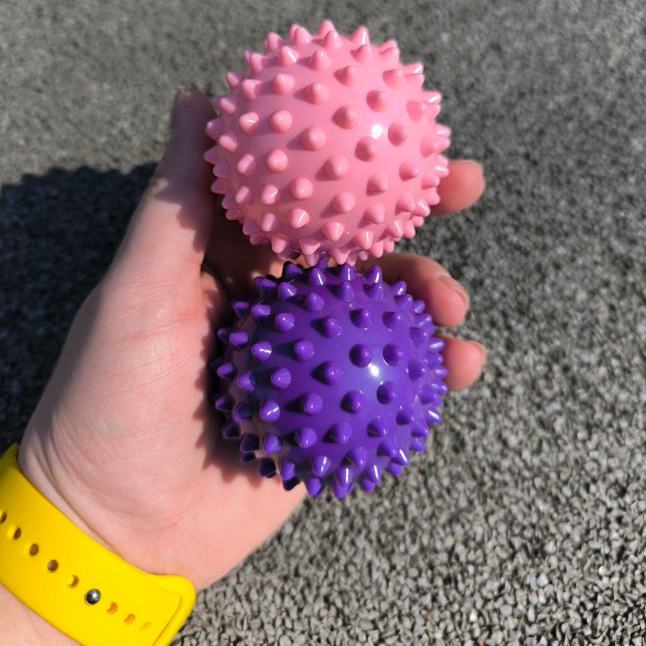 М'яч масажний d 7 см жорсткий ненадувний рожевий A-V6.8