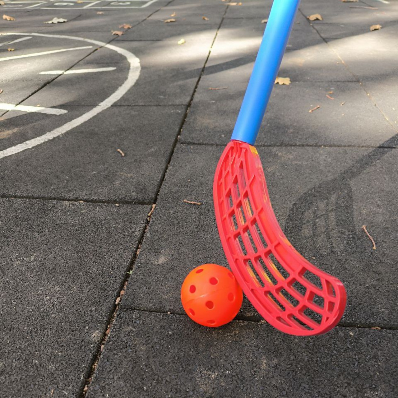 Ключка для флорболу 80 см з червоним гачком