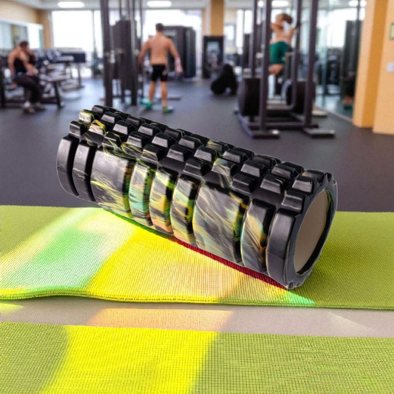 Масажний валик КЛАСИЧНИЙ SNS 33 см чорно-зелений EVAJD2-33KM-BK+