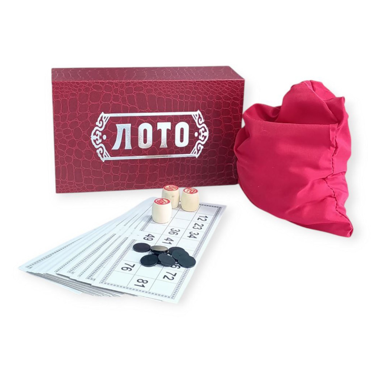 Настільна гра ЛОТО у червоній коробочці 23х13 см LD-8821-red