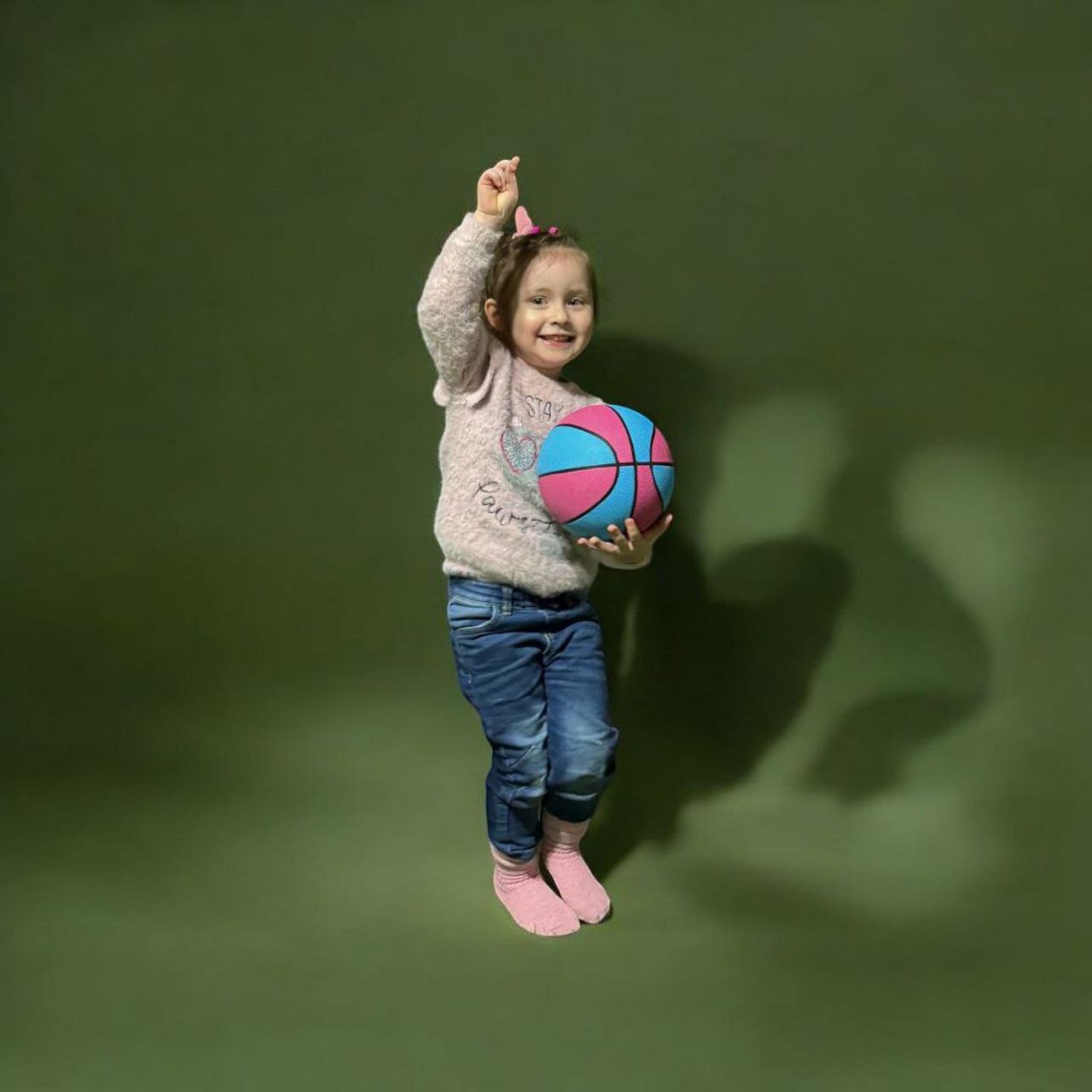 М'яч баскетбольний XIDSEN  розмір 3 рожево-блакитний RR+Az