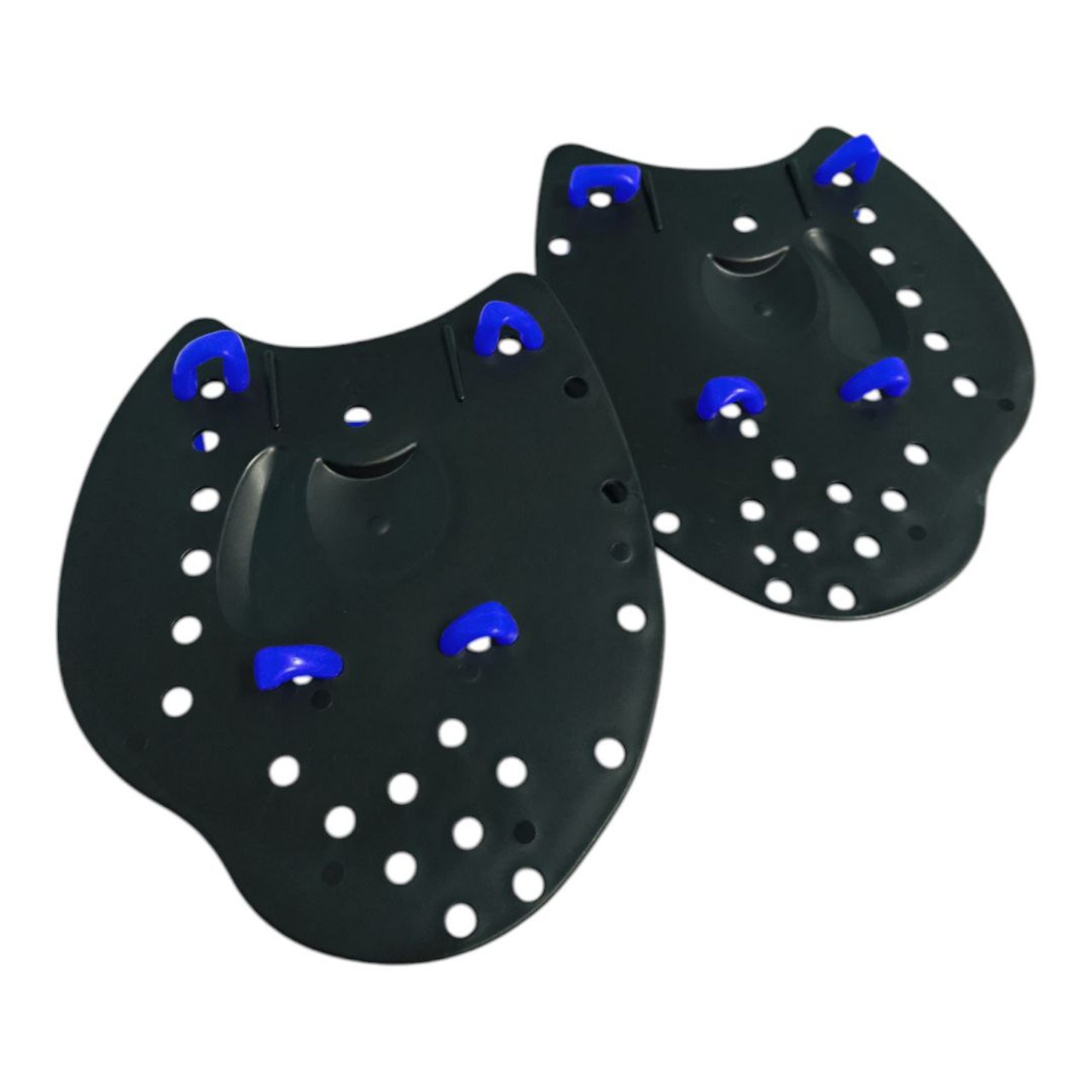 Лопатки для плавання жорсткі з синіми ремінцями розмір S SH2-S-blue