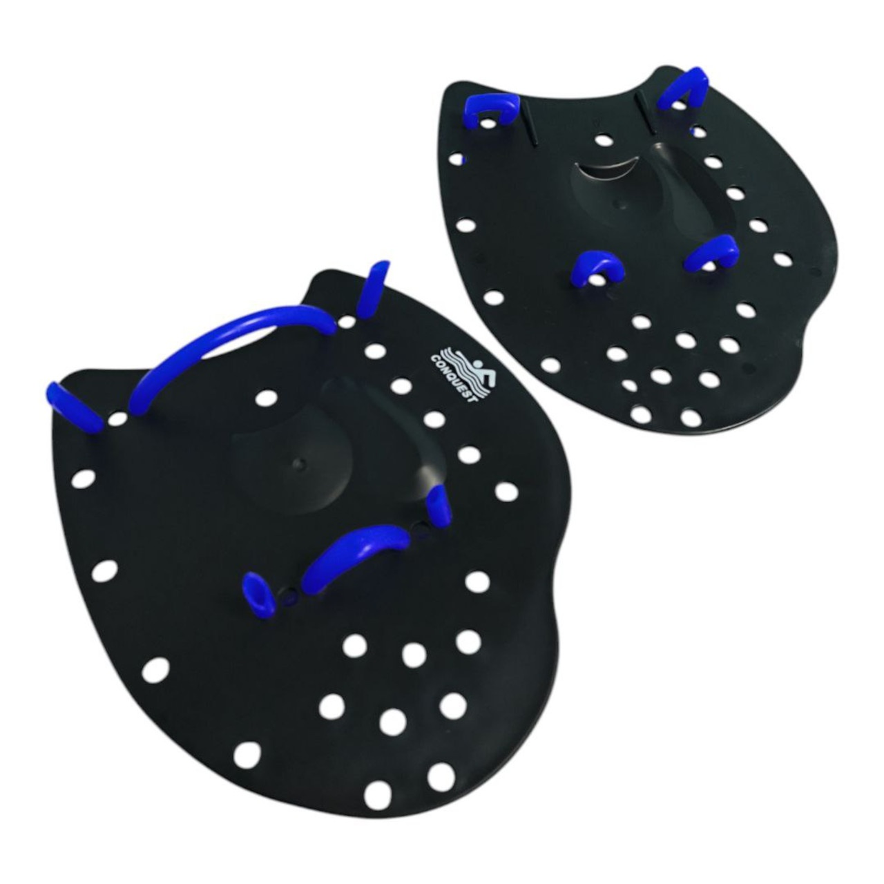 Лопатки для плавання жорсткі з синіми ремінцями розмір S SH2-S-blue