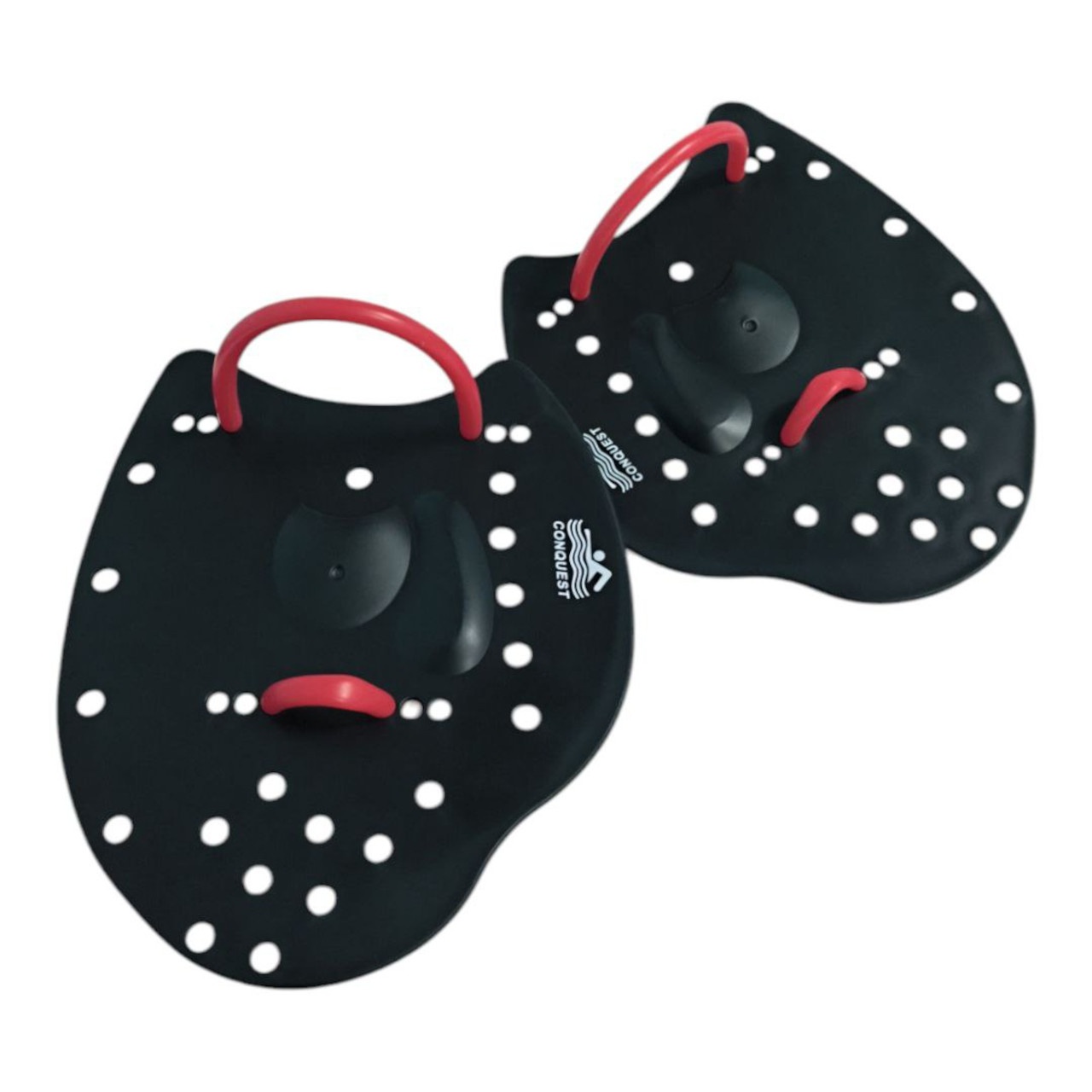 Лопатки для плавання жорсткі з червоними ремінцями розмір S SH2-S-Red