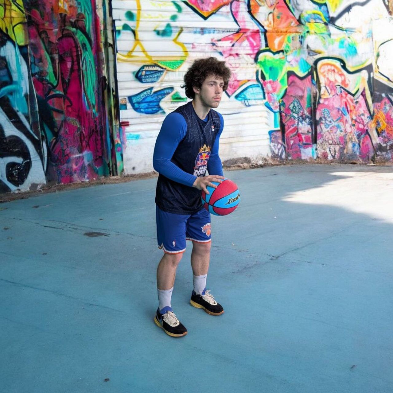 М'яч баскетбольний XIDSEN розмір 7 блакитно-рожевий 7#2-Azure+Red