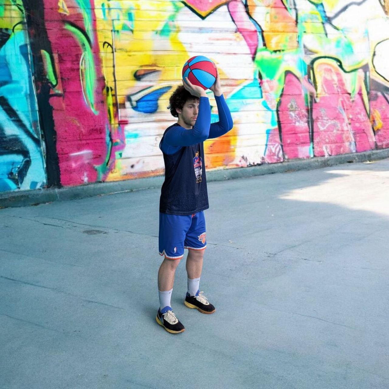 М'яч баскетбольний XIDSEN розмір 7 блакитно-рожевий 7#2-Azure+Red