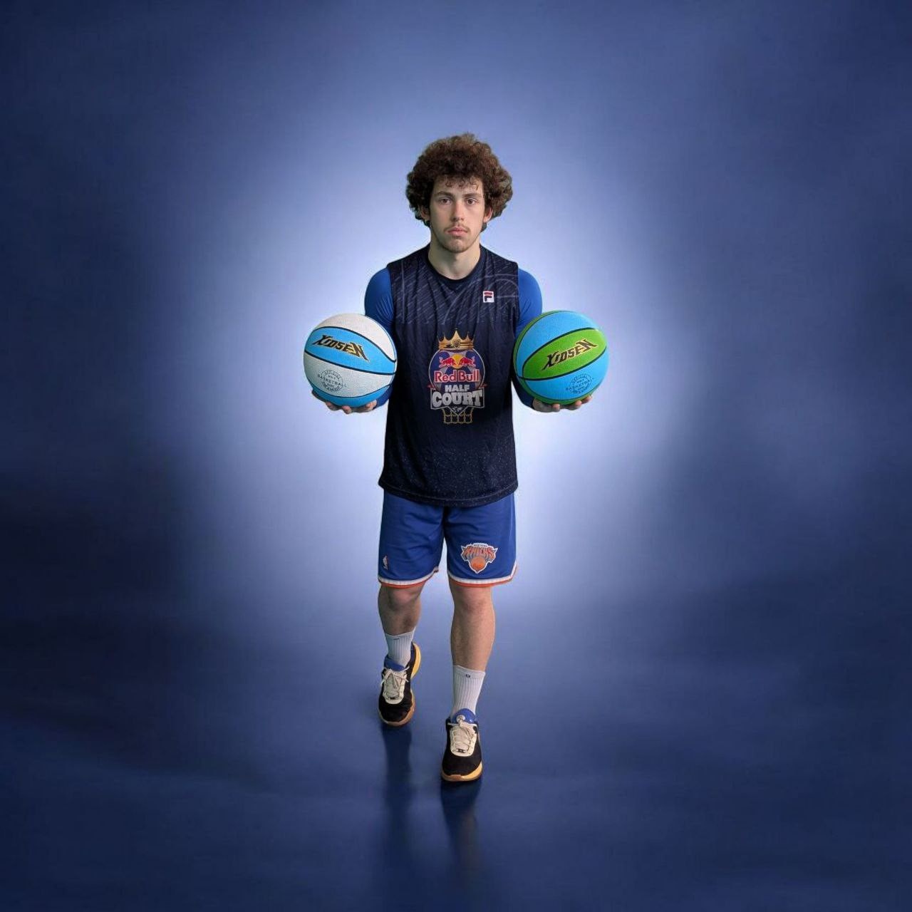 М'яч баскетбольний XIDSEN розмір 7 біло-блакитний 7#2-White+Azure