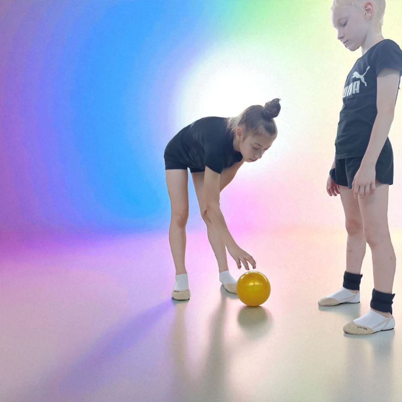 М'яч для художньої гімнастики Т12-golden 15 см золотий з гліттером