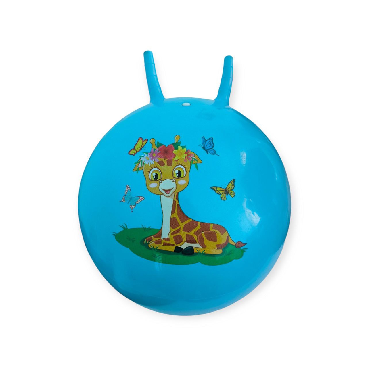 М'яч дитячий стрибун 45 см з ріжками синій 3-D45-azure